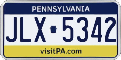 PA license plate JLX5342
