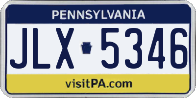 PA license plate JLX5346