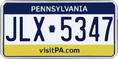 PA license plate JLX5347