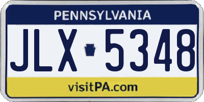 PA license plate JLX5348