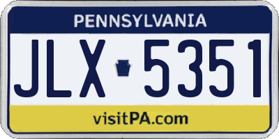 PA license plate JLX5351