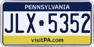PA license plate JLX5352