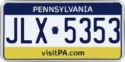 PA license plate JLX5353