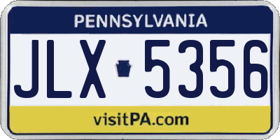 PA license plate JLX5356