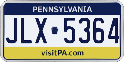 PA license plate JLX5364