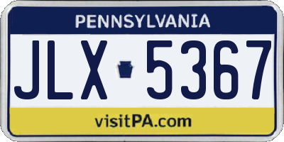 PA license plate JLX5367