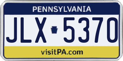 PA license plate JLX5370