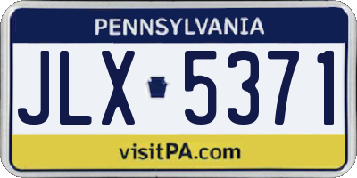 PA license plate JLX5371