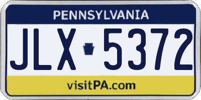 PA license plate JLX5372