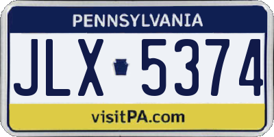 PA license plate JLX5374