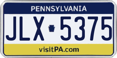 PA license plate JLX5375