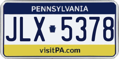 PA license plate JLX5378