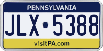 PA license plate JLX5388