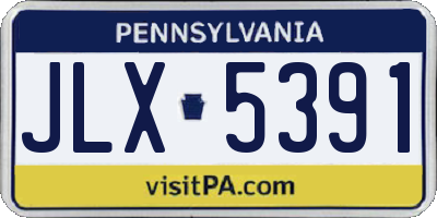 PA license plate JLX5391