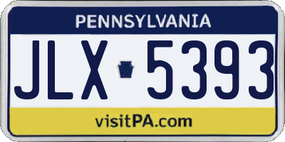 PA license plate JLX5393