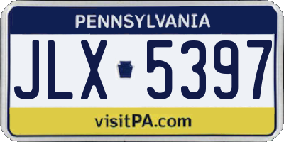 PA license plate JLX5397