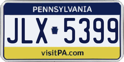 PA license plate JLX5399