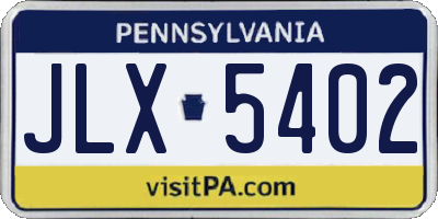 PA license plate JLX5402