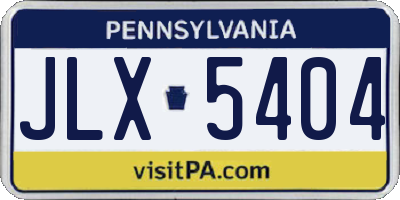 PA license plate JLX5404