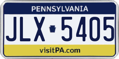 PA license plate JLX5405