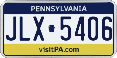 PA license plate JLX5406