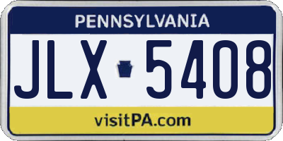 PA license plate JLX5408