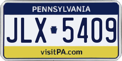 PA license plate JLX5409