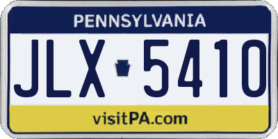 PA license plate JLX5410