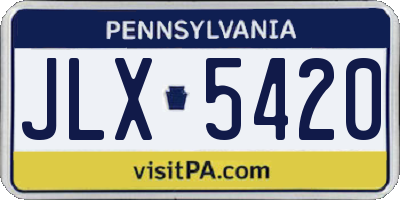PA license plate JLX5420