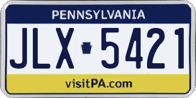 PA license plate JLX5421
