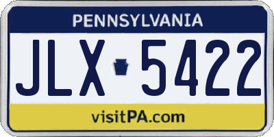 PA license plate JLX5422