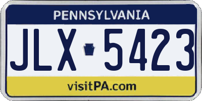 PA license plate JLX5423