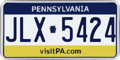 PA license plate JLX5424