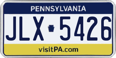 PA license plate JLX5426