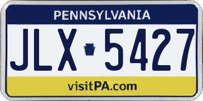 PA license plate JLX5427