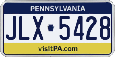 PA license plate JLX5428