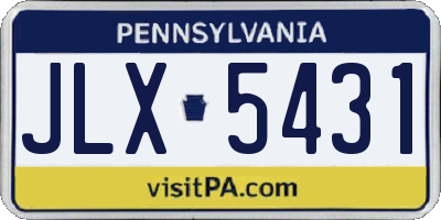 PA license plate JLX5431