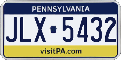 PA license plate JLX5432