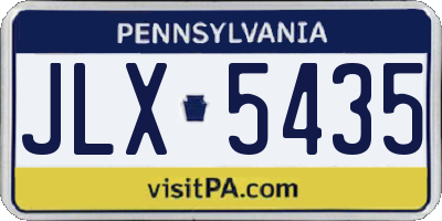 PA license plate JLX5435