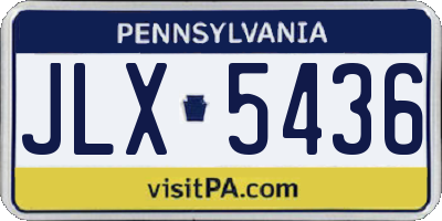 PA license plate JLX5436