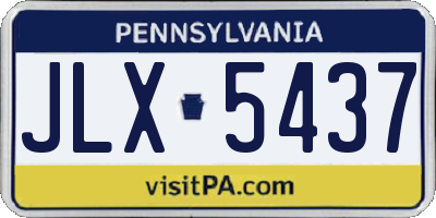 PA license plate JLX5437