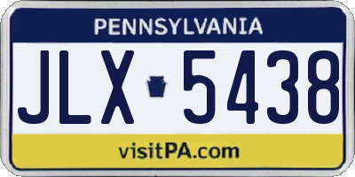 PA license plate JLX5438