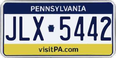 PA license plate JLX5442
