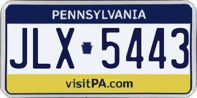 PA license plate JLX5443