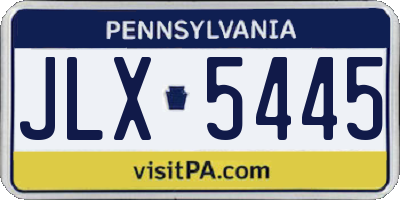 PA license plate JLX5445