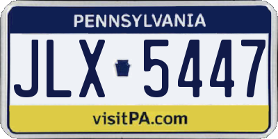 PA license plate JLX5447