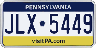 PA license plate JLX5449
