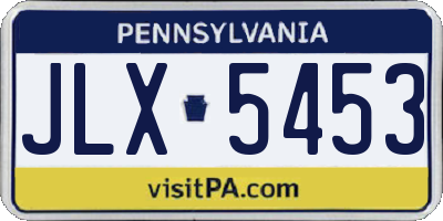 PA license plate JLX5453