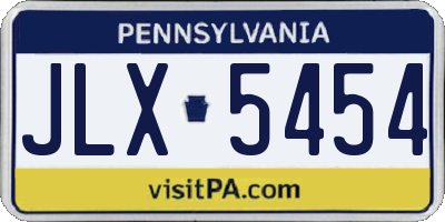 PA license plate JLX5454