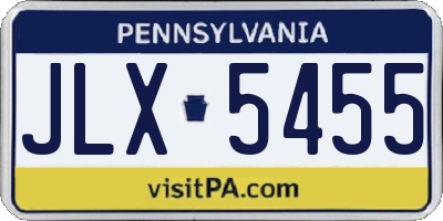PA license plate JLX5455